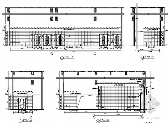 [珠海]经济特区现代风格国际会议展览中心室内装修施工图（含给排水图）立面图