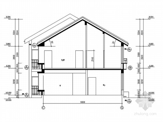 [辽宁]新中式风格住宅区规划设计方案施工图（含效果图）-新中式风格住宅区规划设计方案剖面图 