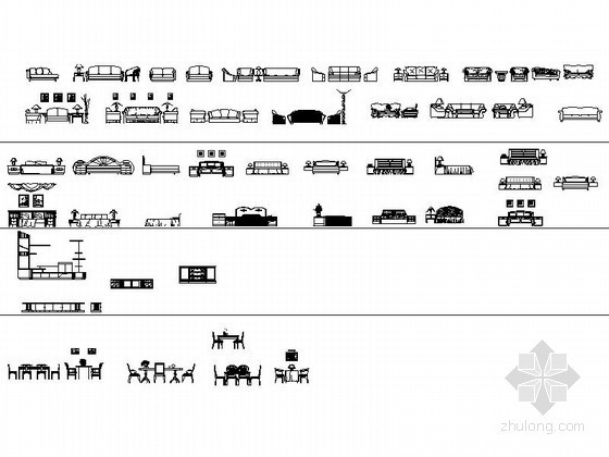 全套cad室内图资料下载-全套室内立面家居CAD图块下载
