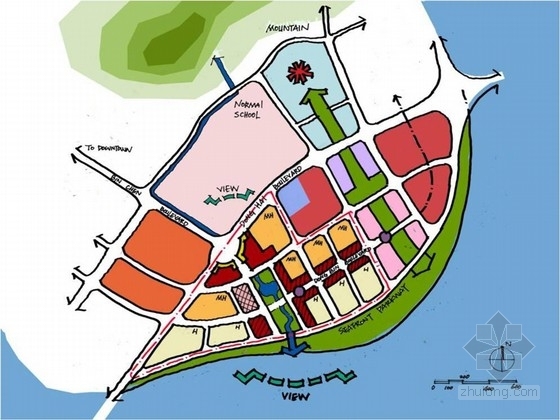 滨水城市新区设计资料下载-[福建]滨水城市设计景观规划分析方案
