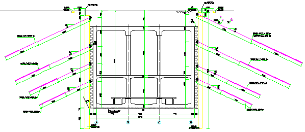 轨道交通车站26米深基坑开挖与支护安全专项施工方案（附丰富节点图）-标准段锚索剖面图