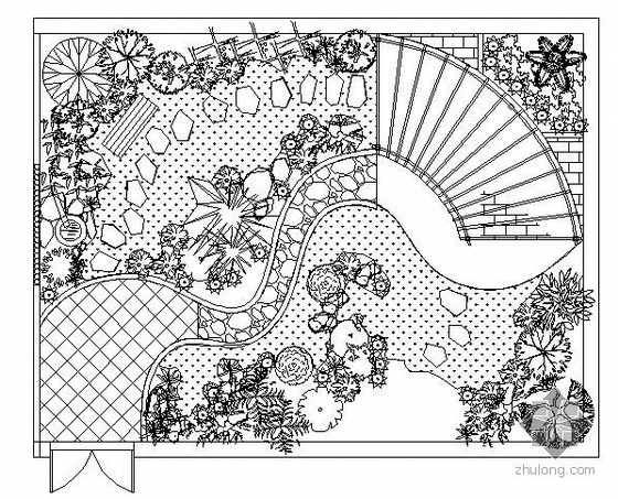园林廊的设计图资料下载-三种花园庭院景观设计图