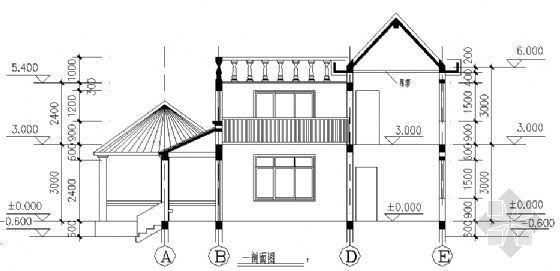 某二层小别墅建筑方案图3-2