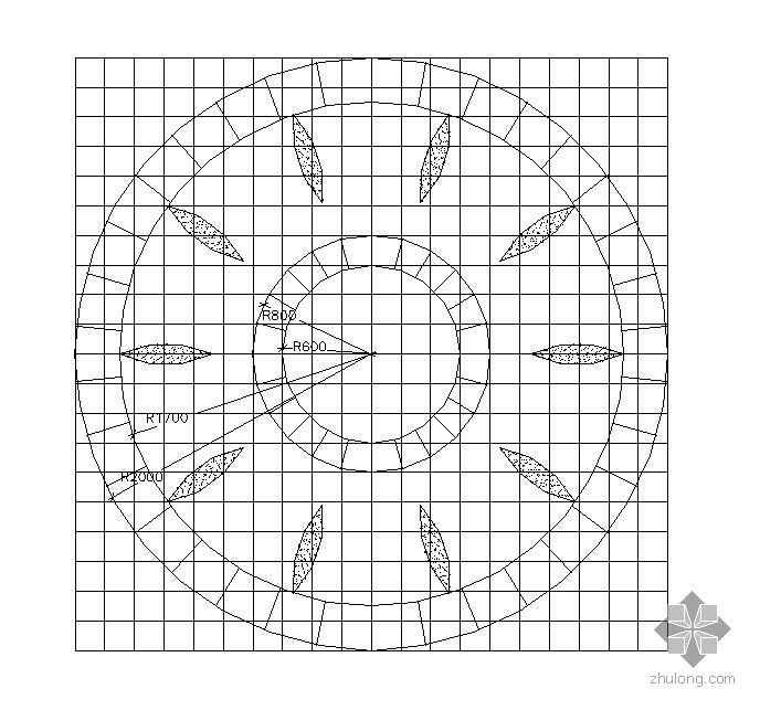 棕榈广场圆形景观资料下载-特色圆形小广场铺装大样图