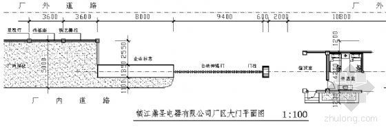 [镇江]某电气公司大门与门卫室设计方案图-2