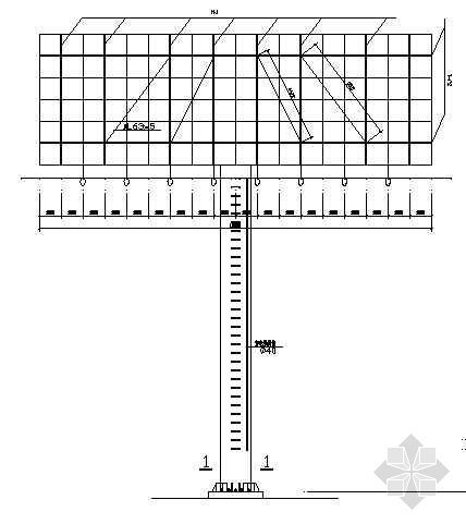 屋面广告牌节点资料下载-双面、三面广告牌结构图纸