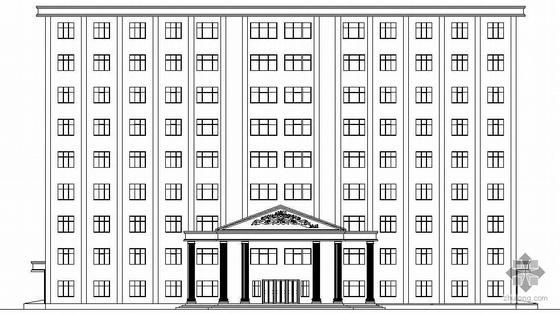 高层办公楼毕业设计建筑图资料下载-[本科毕业设计]某九层框架办公楼建筑结构方案图
