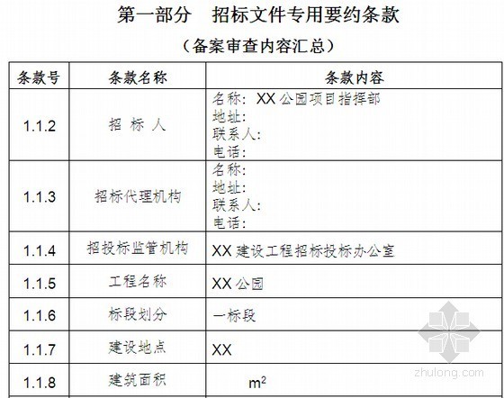 [江西]公园建设工程施工招标文件及工程量清单-招标文件专用要约条款 