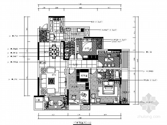 家装家具cad资料下载-[重庆]温馨典雅3居室室内设计CAD施工图