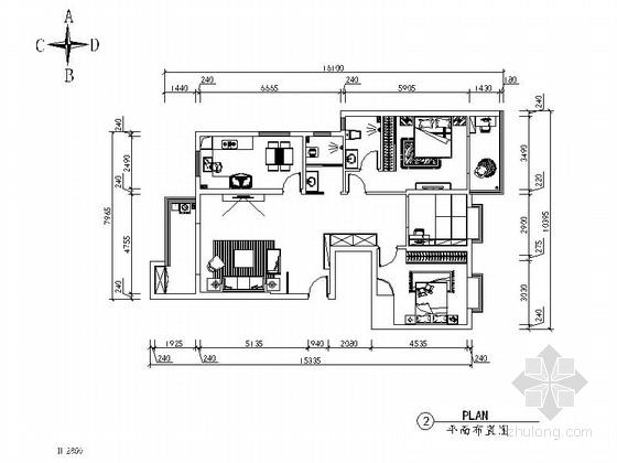 西安三室两厅装修资料下载-[武汉]三室两厅室内装修图