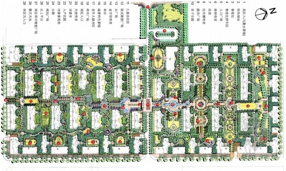 [沈阳]欧洲古典风格住宅景观规划设计方案-总平面图 