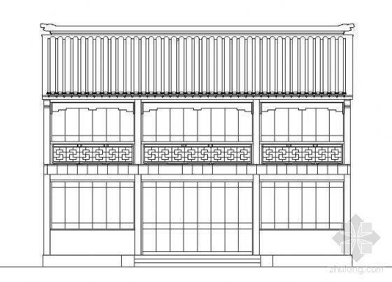 古建寺院CAD设计图资料下载-二层江南古建鸽棚设计图