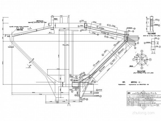 [500立方米]钢筋混凝土支筒式倒锥型水塔结构施工图-水箱结构配筋图一 