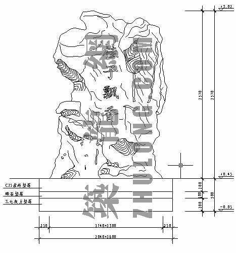 石凳石椅的施工图资料下载-景石施工图