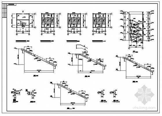 教学楼楼梯效果图资料下载-某教学楼混凝土楼梯节点构造详图