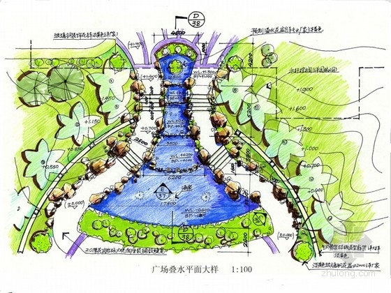 庭院叠水景观案例资料下载-[深圳]国际花园园林景观规划设计（含施工图）