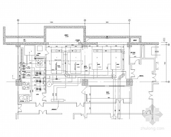 [内蒙古]大型知名星级酒店暖通空调系统设计施工图（形式全面 系统图多）-锅炉房平面布置图 
