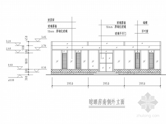 红砂岩幕墙中悬窗竖剖节点资料下载-晾晒房（阳光房）施工图纸