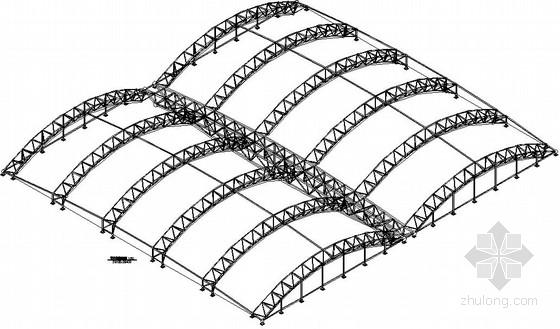 桁架门施工图资料下载-采光顶钢桁架结构施工图