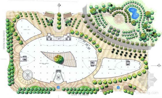 居住区规划手绘总平图资料下载-[杭州]居住区景观规划方案