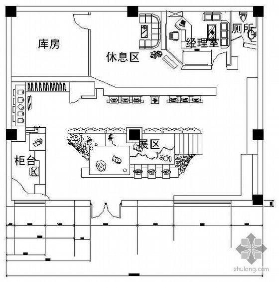 服装专卖店平面图图纸资料下载-某服装专卖店装饰图纸