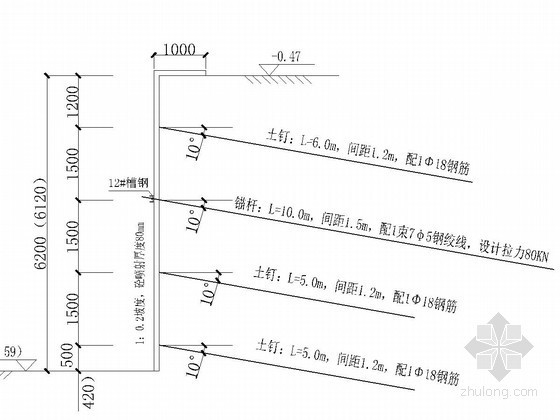 放坡土钉墙支护计算书资料下载-[河北]土钉墙基坑支护施工组织设计（附计算书 CAD图）