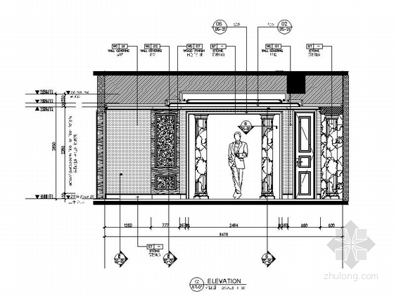 [湖南]气质范法式私人会所室内设计CAD施工图立面图