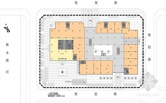 [浙江]高层现代风格办公综合体建筑设计方案文本（含ppt）-办公综合体平面图