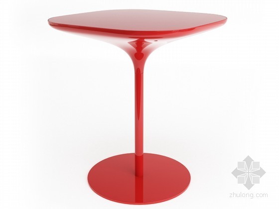 现代小型建筑模型资料下载-红色小型现代餐桌3D模型