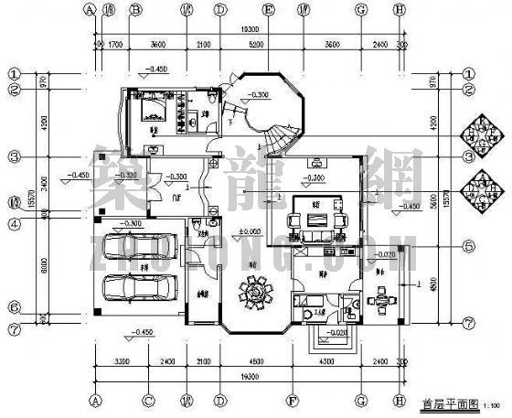 别墅装饰设计施工资料下载-某小别墅装饰设计图