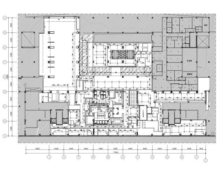 梁建国-北京万柳书院会所全套设计资料-3负二层总天花喷淋烟感尺寸定位图