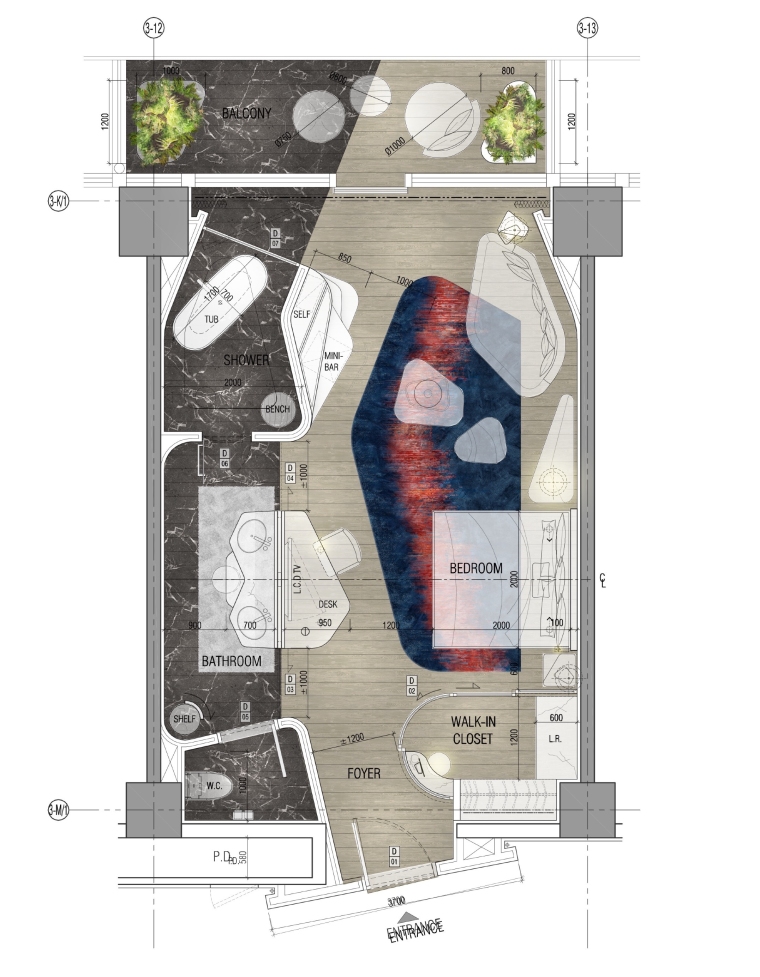 [AB Concept 奧必概念]西安万众W酒店 客房 手稿+效果图+深化设计方案  -效果图 (4)