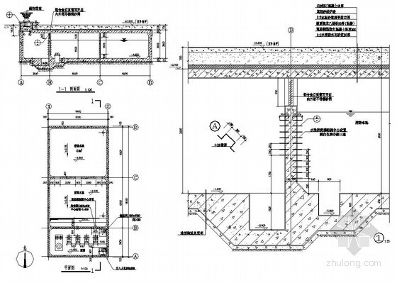 盾构防水设计图资料下载-某消防水池结构设计图