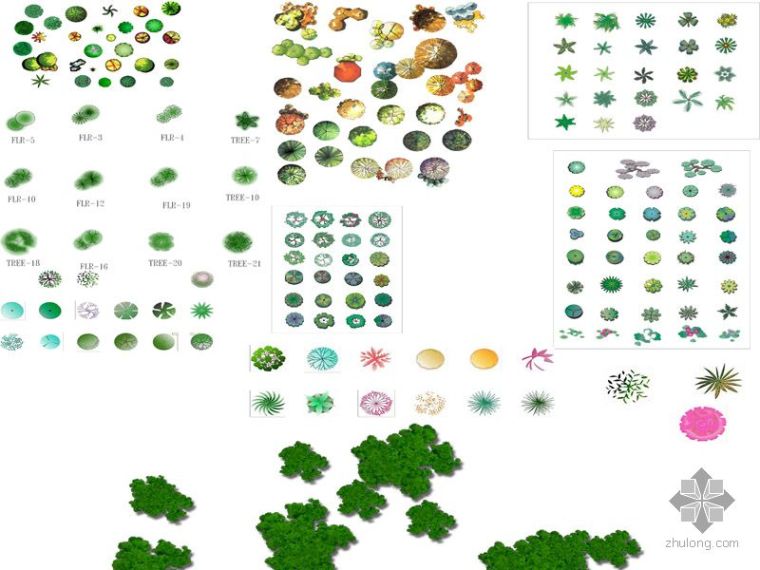 PS园林植物平面图例资料下载-photoshop园林植物平面素材