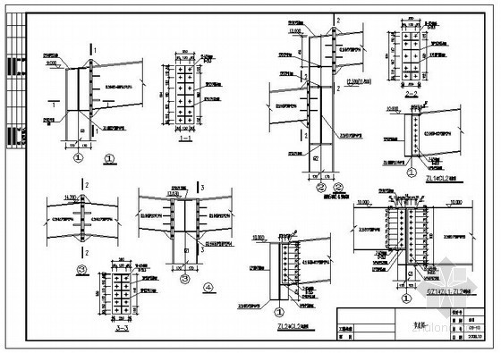 钢柱钢梁节点详图资料下载-某门式刚架钢柱与钢梁连接节点构造详图