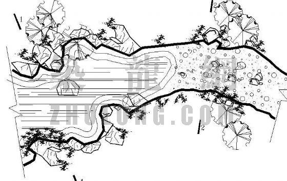 园林小溪节点详cad图纸资料下载-小溪施工图