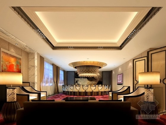 [福建]五星级豪华地域特色文化大酒店室内设计方案-豪华包间效果图