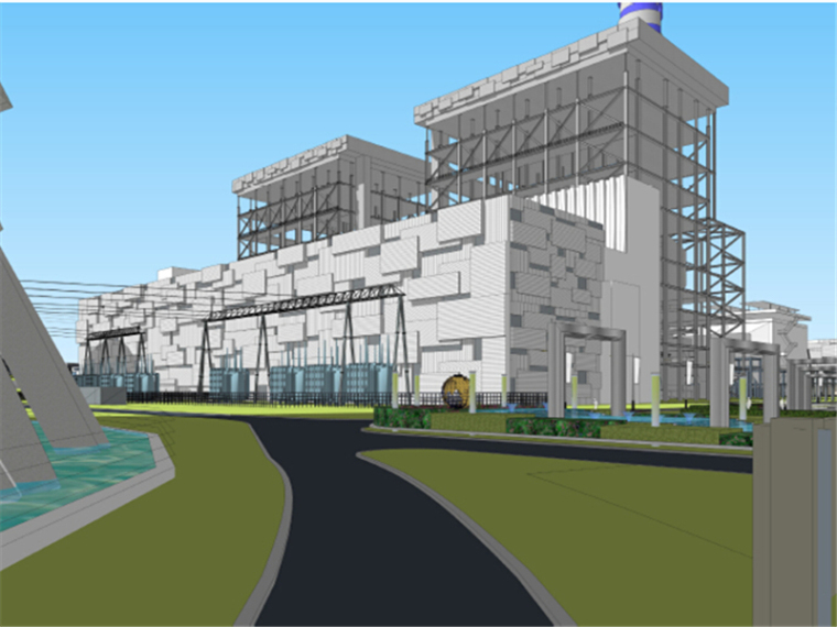 建筑立面改造文本资料下载-[四川]大型现代风格电厂立面改造方案文本（三个方案）