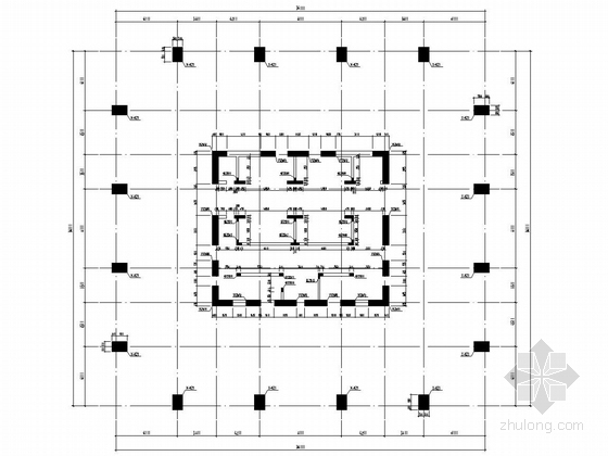 [江西]50层框筒办公楼及26层框剪五星级酒店结构施工图-办公楼墙柱结构图