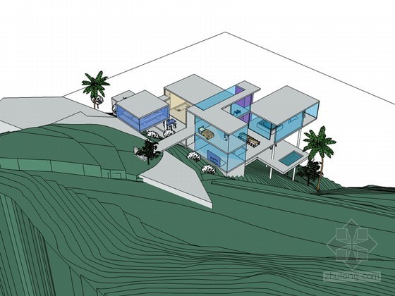 热带建筑SketchUp模型下载-热带建筑 