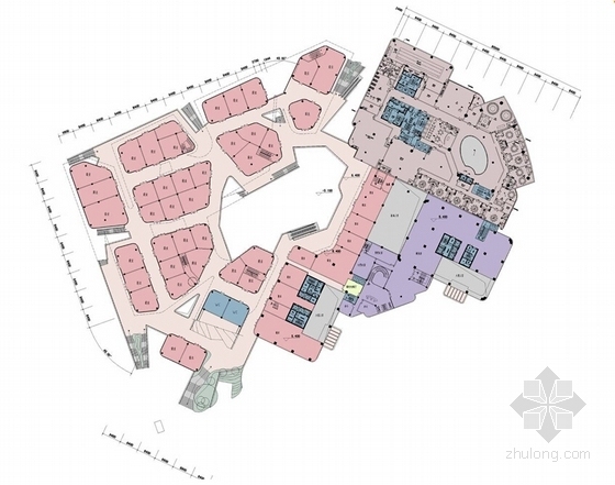 [江苏]绿色生态型高层城市综合体建筑设计方案文本（城市绿巢）-绿色生态型高层城市综合各层平面图