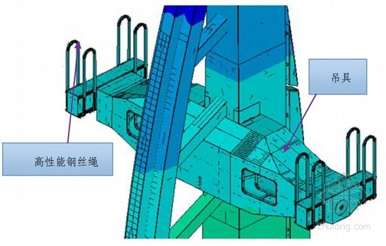 大跨度斜拉桥钢索塔上吊具拆除专项施工方案（60页）-钢塔吊具结构示意图 