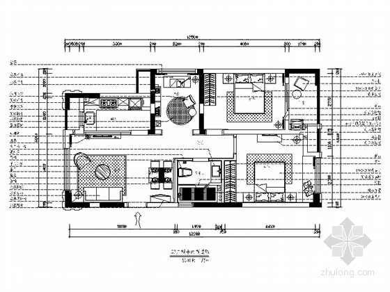 行政中心平面布置资料下载-[西安]新行政中心现代三居室装修图（含效果）