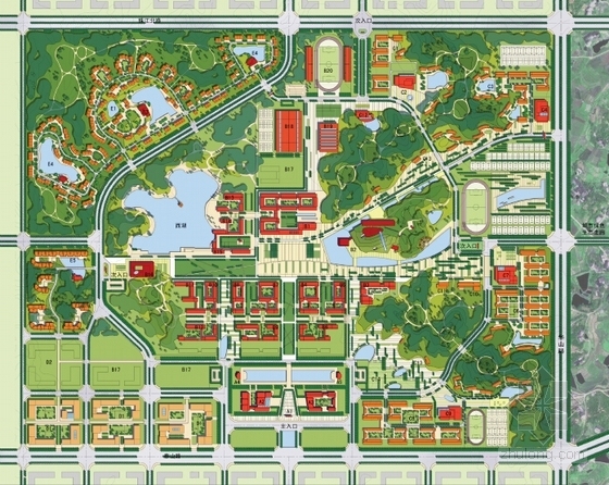[湖南]生态校园景观规划设计文本-总平面图