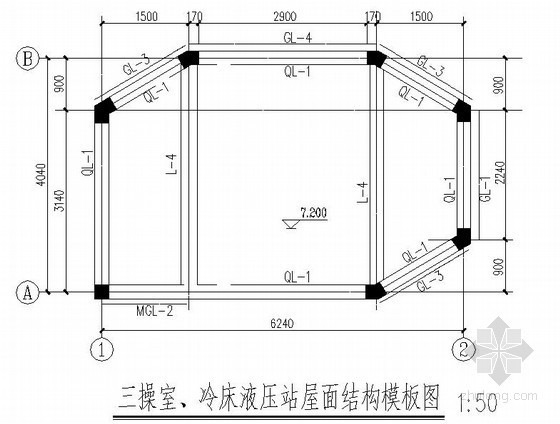 固定式液压升降台资料下载-单层钢结构液压站结构施工图（大尺寸冷床液压站）