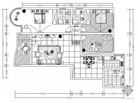 联盟新城装修效果图资料下载-三居室装修图（含效果图）
