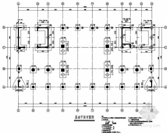 框剪结构商住综合楼设计图资料下载-某12层框剪综合楼结构设计图