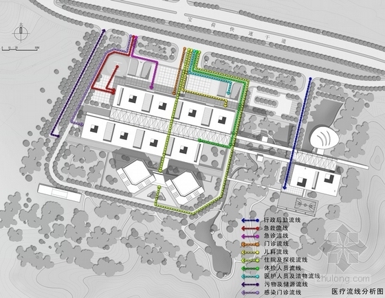 [深圳]大型医院规划及单体设计方案文本(含CAD)-医院规划分析图