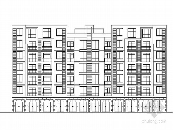 现代风格11层住宅楼小区资料下载-[广元]某小区七层底商住宅楼建筑方案图