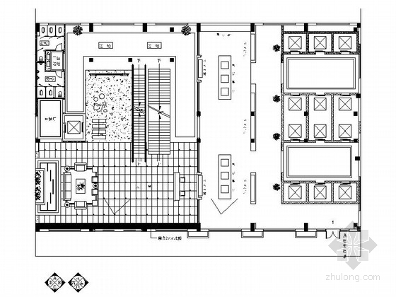 办公室室内装修CAD图纸资料下载-[浙江]现代办公室大厅室内装修图（含效果图）
